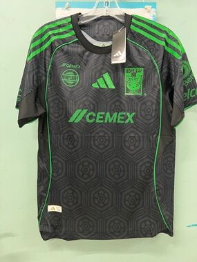 adidas Black Soccer Jersey with Neon Green Accents